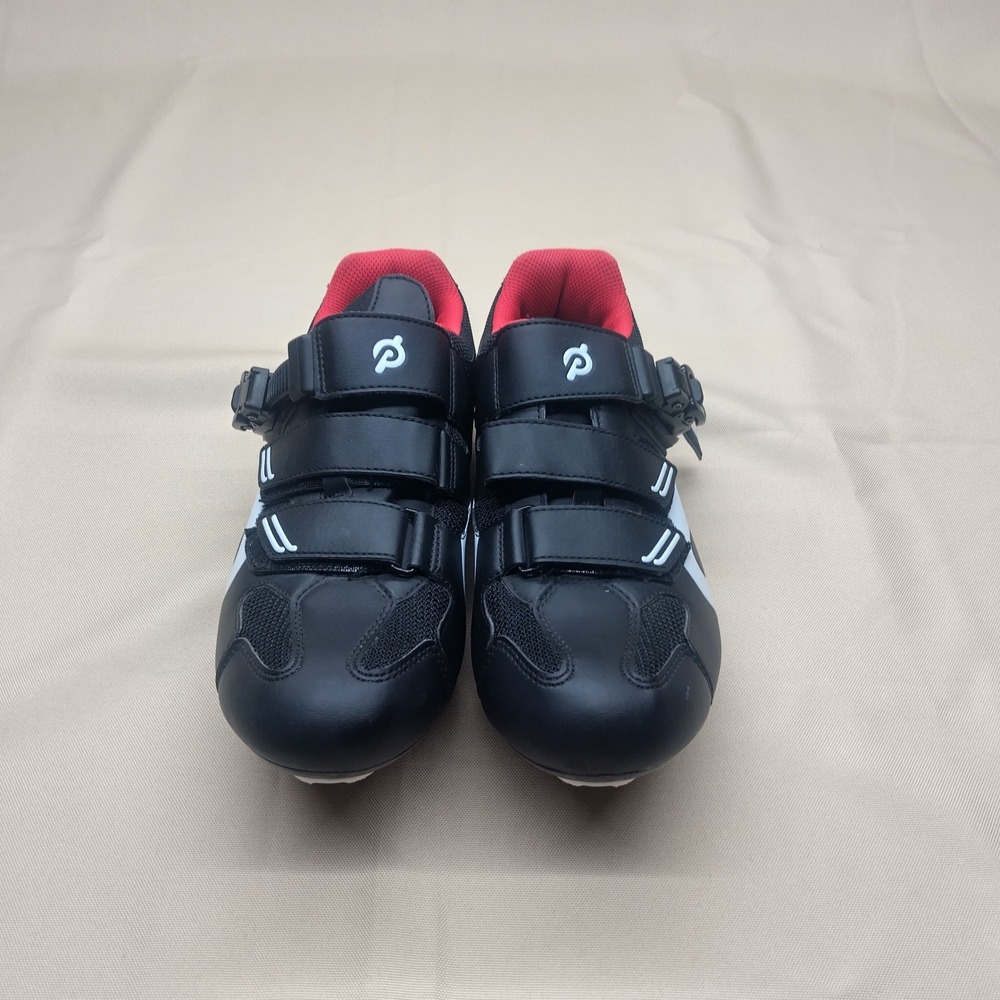 Peloton Cycling Shoes Black Red Indoor Spin Shoes with Cleats Size 41 EU